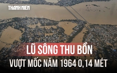 'Đại hồng thủy' trên sông Thu Bồn: Lũ vượt mốc lịch sử năm 1964 là 0,14 mét