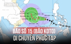 Bão số 15 (bão Koto) di chuyển phức tạp, còn mạnh thêm
