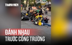 Mời làm việc 2 tài xế ẩu đả trước cổng trường đại học