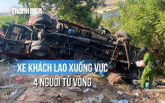 Cận cảnh xe khách lao xuống vực gãy nát: Còn nạn nhân mắc kẹt bên trong?