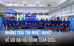 Đại hội Đoàn toàn quốc lần thứ XIII: Sắc xanh về sân bay Nội Bài