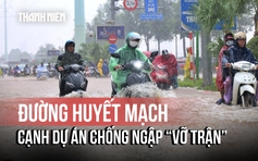 Đường biến thành sông cạnh dự án chống ngập 600 tỉ ở Hà Nội