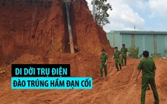 Di dời trụ điện, đào trúng hầm đạn cối dưới chân đèo Bảo Lộc