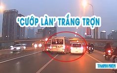 Dân mạng phẫn nộ cảnh xe khách ‘cướp làn’ ô tô con trắng trợn trên cầu vượt