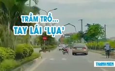 Tay lái ‘lụa’ né xe máy qua đường ẩu khiến dân mạng trầm trồ