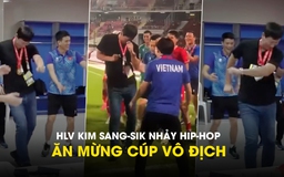 Giữ lời hứa, HLV Kim Sang-sik nhảy hip-hop ăn mừng cúp vô địch AFF Cup 2024