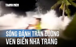 Bão số 15 chưa đổ bộ, sóng dữ đã tràn đường ven biển Nha Trang