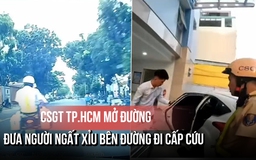 CSGT TP.HCM mở đường kịp thời đưa người ngất xỉu bên đường đi cấp cứu