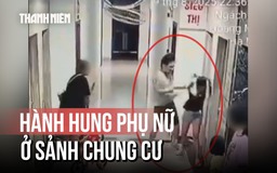Công an làm việc với người hành hung phụ nữ ở sảnh chung cư