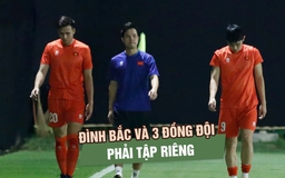 Đình Bắc và 3 đồng đội phải tập riêng, HLV Kim Sang-sik lại đau đầu trước trận Malaysia Đình Bắc và 3 đồng đội phải tập riêng, HLV Kim Sang-sik lại đau đầu trước trận Malaysia