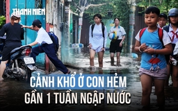 Cảnh khổ ở hẻm TP.HCM: Gần 1 tuần ngập nước, học sinh lội nước đi học