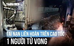 Khoảnh khắc va chạm tóe lửa trên cao tốc TP.HCM - Long Thành - Dầu Giây, 1 người tử vong