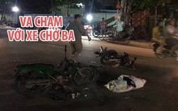 Va chạm với xe máy chở ba, 4 người bị thương