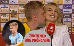 Nữ phóng viên mừng ra mặt vì được sao Man City hôn