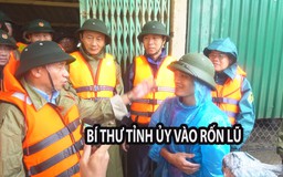 Bí thư tỉnh ủy ngồi ca nô vào thăm dân trong vùng rốn lũ Hà Tĩnh