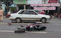 Có hơi men đi ngược chiều, người đàn ông bị hất văng lên kính xe