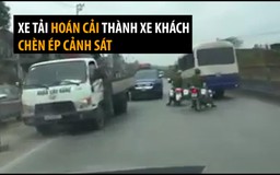 Xe tải hoán cảnh thành xe khách còn chèn ép cảnh sát