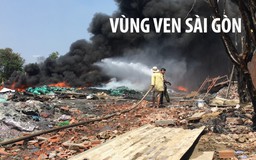 Lửa thiêu rụi cơ sở chế biến phế liệu ở vùng ven Sài Gòn