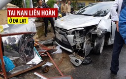 Ô tô gây tai nạn liên hoàn ở Đà Lạt, 4 người nhập viện