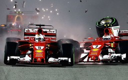 Đội Ferrari va chạm nặng, Hamilton về nhất tại Singapore