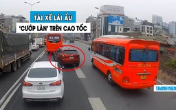 Dân mạng phẫn nộ ô tô con và xe khách chạy ẩu, ‘cướp làn’ trên cao tốc