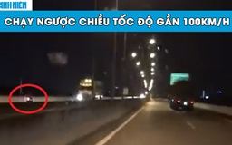 Xe máy chạy ngược chiều, phóng bạt mạng gần 100 km/giờ trên cao tốc