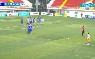 Highlight ĐH Kinh tế Luật (UEL) 0-6 ĐH Sư phạm TP.HCM (HCMUE): Bóng đá sinh viên, siêu phẩm quốc tế