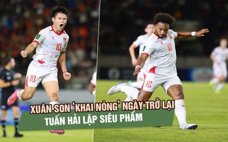 Xuân Son ‘khai nòng’ ngày trở lại, Tuấn Hải lập siêu phẩm vào lưới đội tuyển Lào