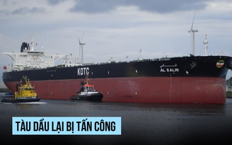 Tàu dầu cháy sau khi bị tấn công tại cảng Dubai