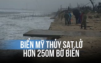 Triều cường dâng cao, biển Mỹ Thủy sạt lở hơn 250m bờ biển