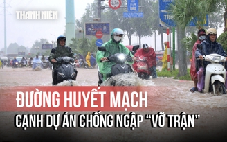 Đường biến thành sông cạnh dự án chống ngập 600 tỉ ở Hà Nội