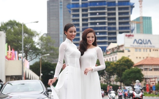 Hoa hậu Kỳ Duyên và Hoa hậu Pháp khoe sắc với áo dài