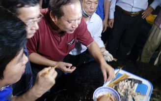 [CHÙM ẢNH] Bộ trưởng Trương Minh Tuấn thưởng thức cá tươi cùng ngư dân Quảng Bình