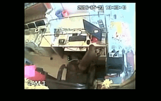 Con khỉ táo tợn trộm tiền trong tiệm vàng