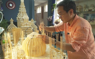 Choáng ngợp tuyệt tác kiến trúc bằng tăm giang của nghệ nhân Việt