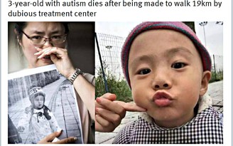 Bé tự kỷ 3 tuổi chết do bị bắt đi bộ 19 cây số ở Trung Quốc