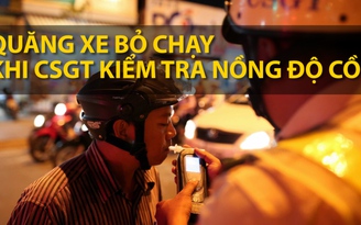 Dân nhậu Sài Gòn quăng xe bỏ chạy khi CSGT kiểm tra nồng độ cồn