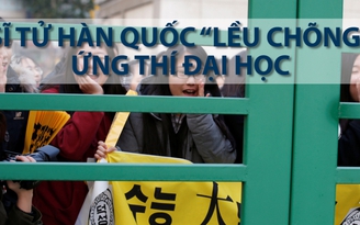 Sĩ tử Hàn Quốc “lều chõng” ứng thí đại học