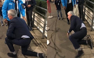 Xem lại khoảnh khắc Mourinho ngã sấp mặt