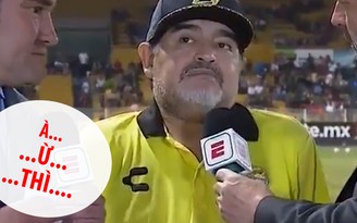 Maradona xúc động đến "thụt cả lưỡi"