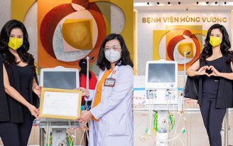 Vũ Thu Phương trao máy thở cho bệnh viện Hùng Vương sau phim tài liệu 'Ranh giới'