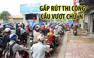 Công trình cầu vượt Nguyễn Thái Sơn - Nguyễn Kiệm gấp rút thi công