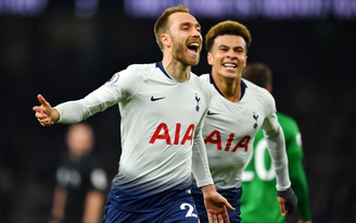 Eriksen giúp Tottenham vượt lên trong cuộc đua top 4 Premier League