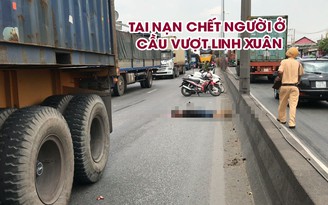 Một người bị xe container cán chết ở cầu vượt Linh Xuân
