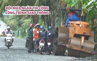 Người dân xứ dừa bức xúc đội mưa ngăn thi công công trình giao thông