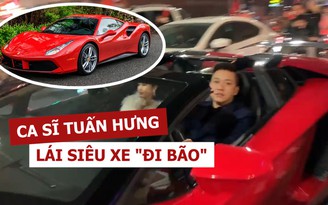 Tuấn Hưng lái siêu xe 25 tỉ 'đi bão' mừng Việt Nam chiến thắng