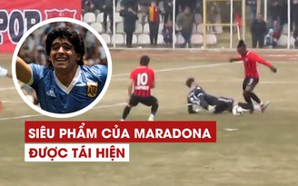 Cầu thủ tái hiện pha làm bàn kinh điển của Maradona ở WC 1986