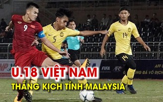 U.18 Việt Nam thắng kịch tính Malaysia trong trận ra quân