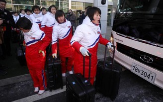 Đội khúc côn cầu hai miền Triều Tiên lần đầu tập chung