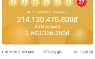 Thêm một người may mắn trúng giải Jackpot của Vietlott hơn 214 tỉ đồng